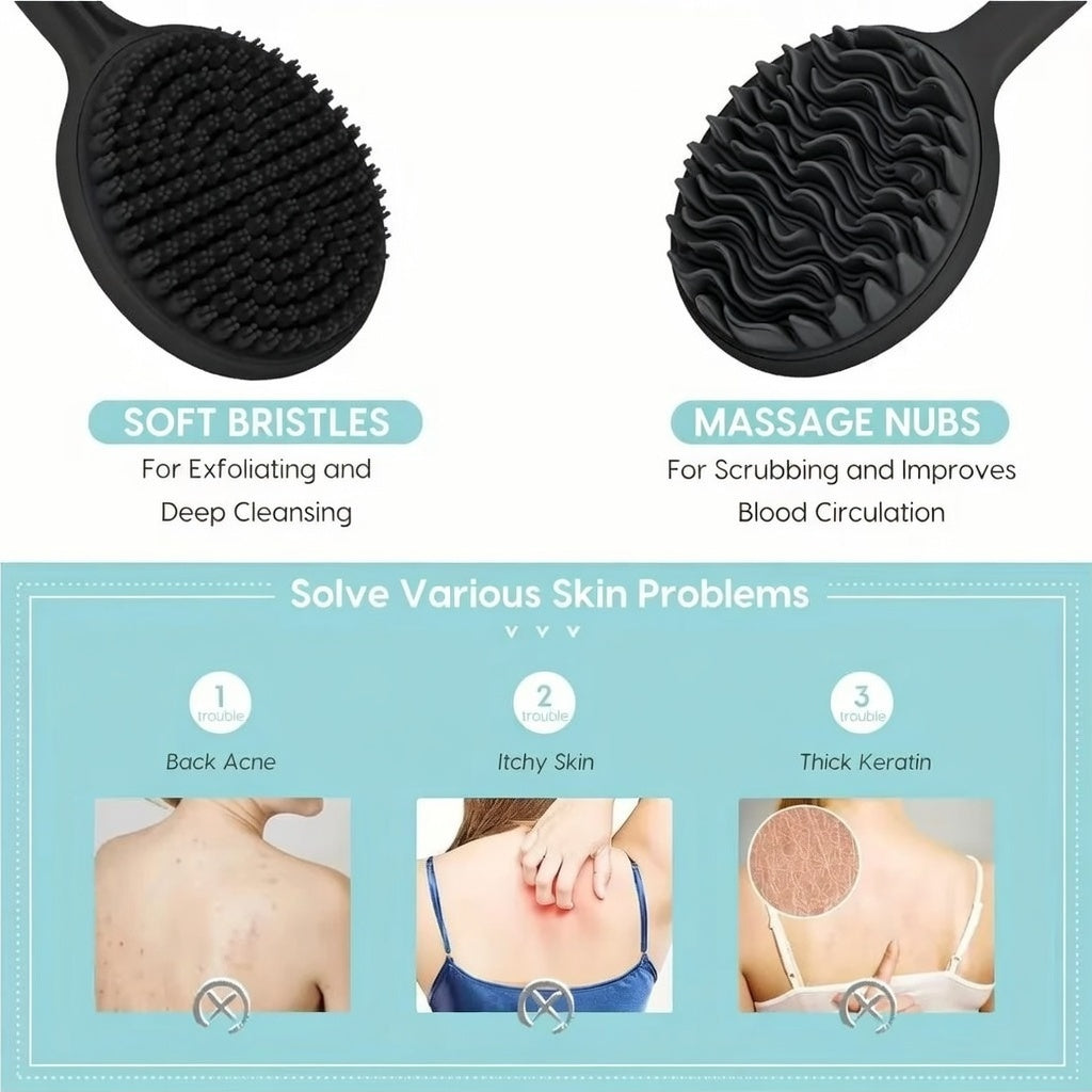 Silicone Back Scrubber Long Handle Brush